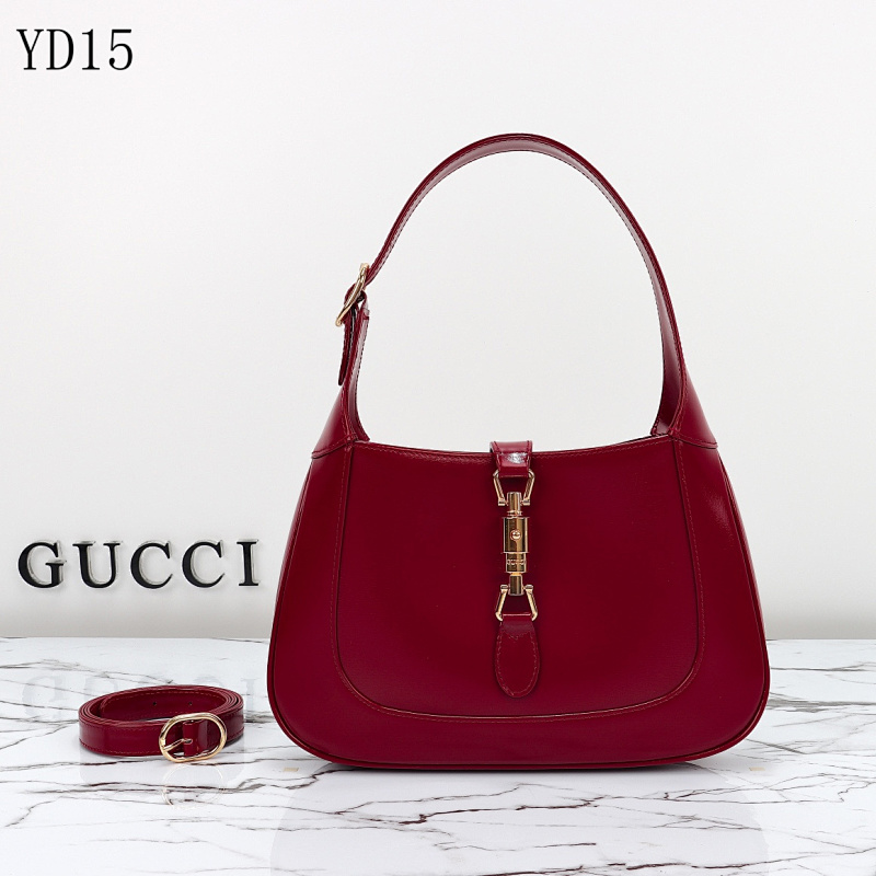Gucc1 YD15 Red Leather Shoulder Bag