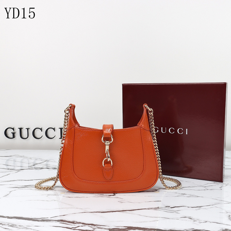 Gucc1 YD15 Orange Leather Crossbody Bag
