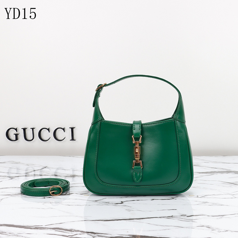 Gucc1 YD15 Green Leather Shoulder Bag