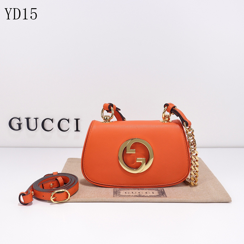 cover-164836688 Gucc1 YD15 Orange Leather Shoulder Bag with Gold GG Logo
