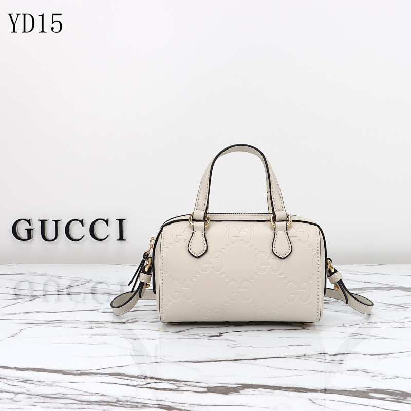 Gucc1 YD15 White Monogram Mini Top Handle Bag