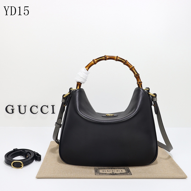 Gucc1 Model 746124 Black Leather Crossbody Bag