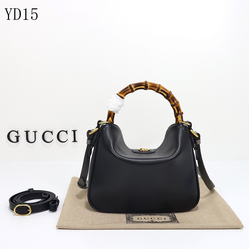 Gucc1 YD15 Bamboo Handle Leather Bag