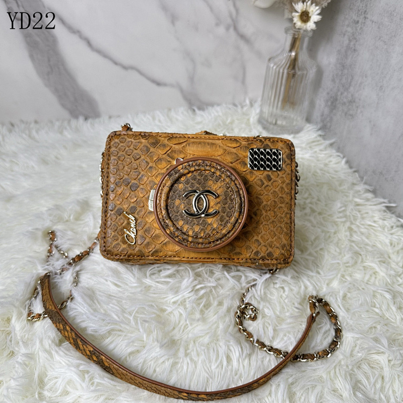 Chan3l AS4817 Camera Bag in Crocodile-Embossed Leather
