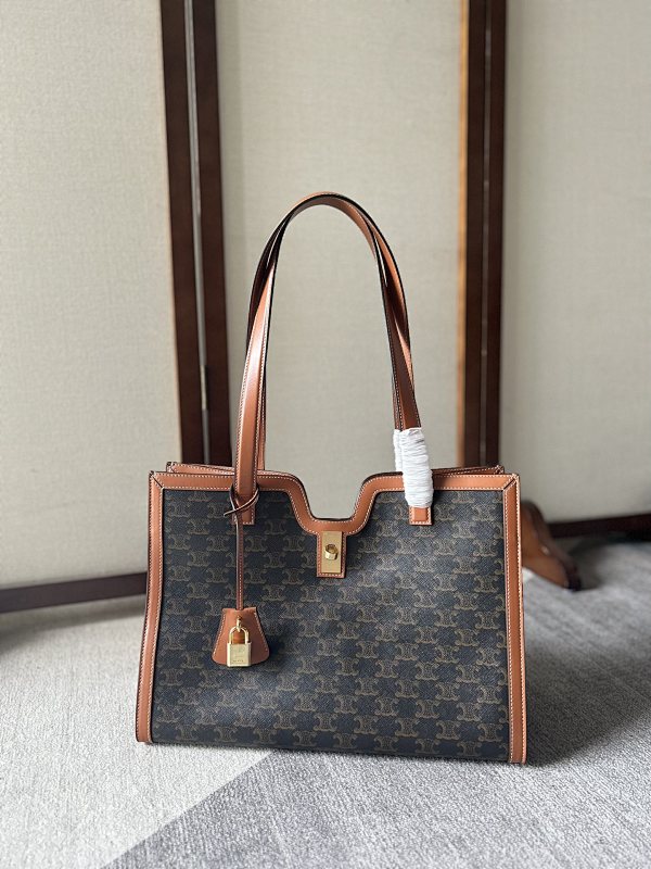 C3linee 112583 Cabas Tote Bag Monogram Canvas Brown