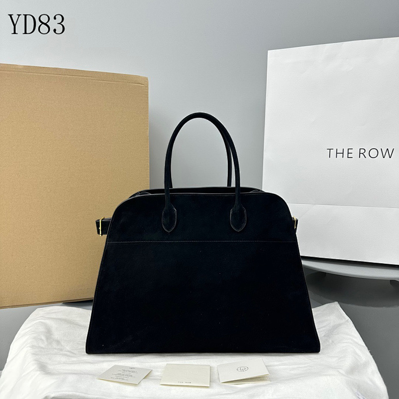 THE ROW Margaux 17 Tote Bag – Black Suede Luxury Handbag