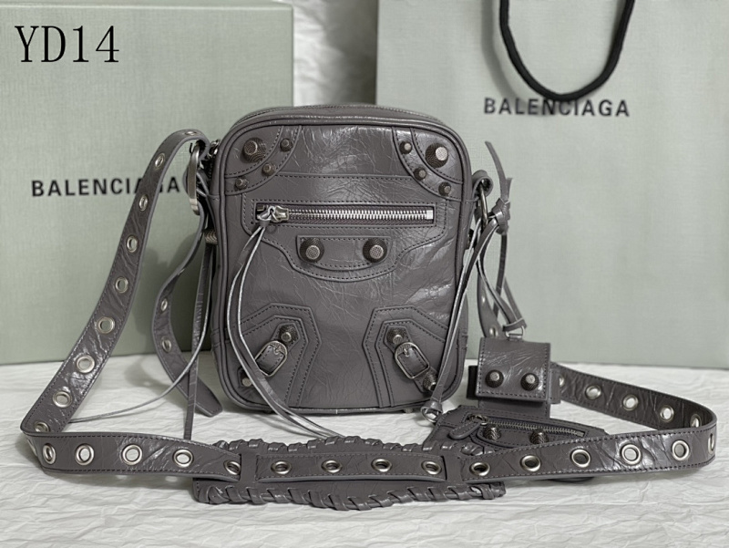Balensiaga Model 1205 Oil Wax Grey Motorcycle Bag