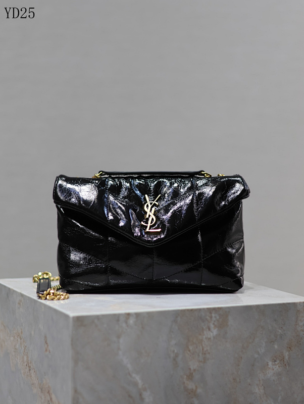 YSL YD25062 Quilted Patent Leather Shoulder Bag