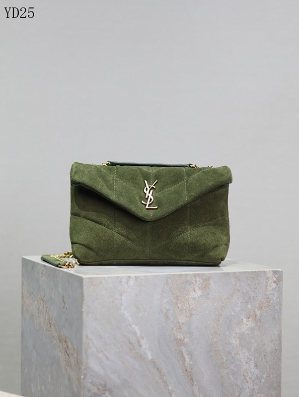 YSL YD25062 Quilted Suede Shoulder Bag