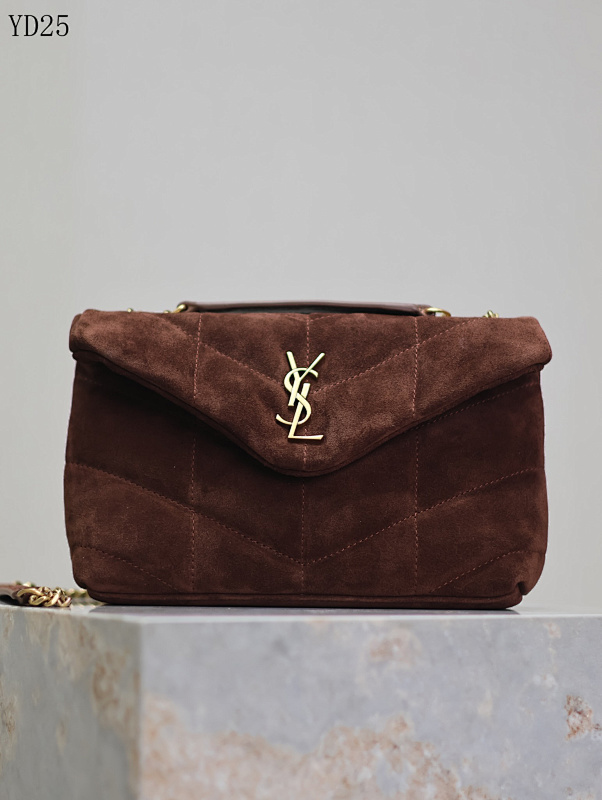 YSL YD25062 Quilted Suede Shoulder Bag