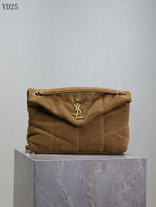 YSL YD25073 Quilted Suede Clutch Bag