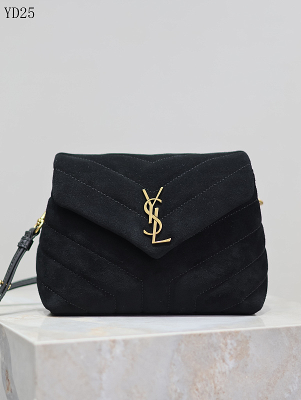 YSL YD25 Quilted Suede Crossbody Bag