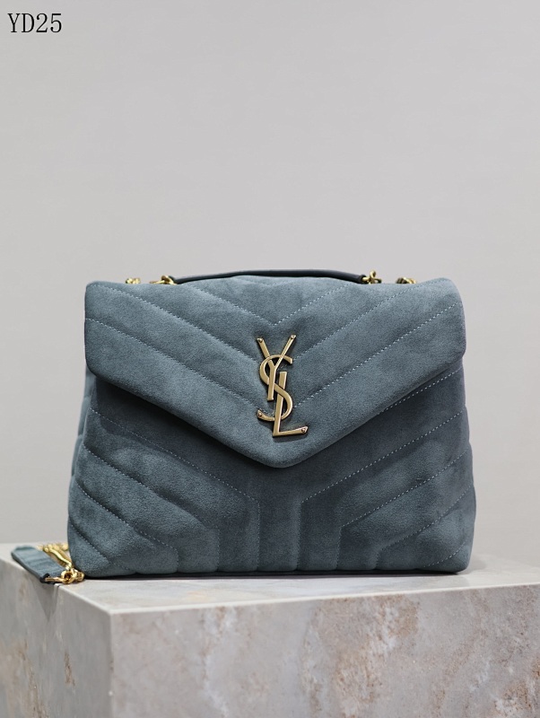 YSL YD25065 Quilted Suede Shoulder Bag