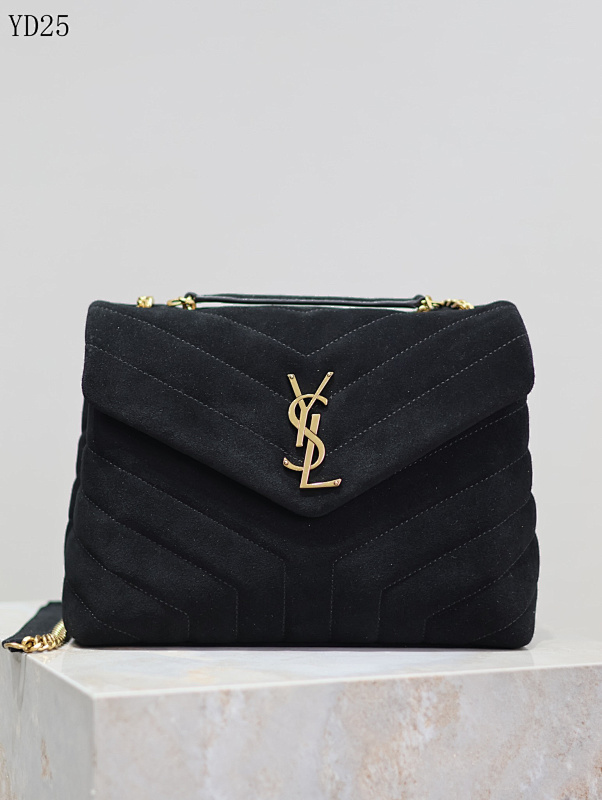 YSL YD25065 Medium Quilted Suede Shoulder Bag