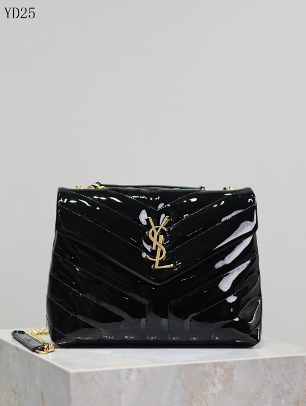 YSL YD25065 Patent Leather Wallet on Chain