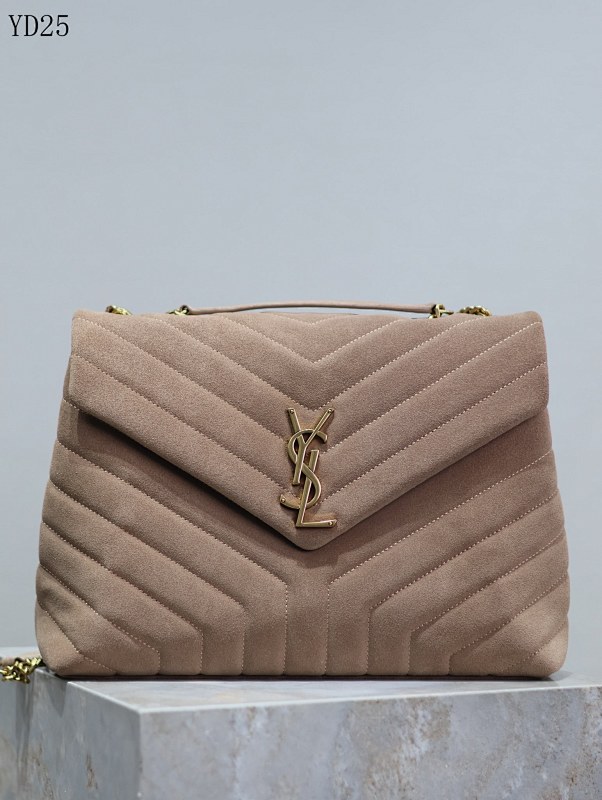 YSL YD25080 Medium Quilted Suede Shoulder Bag