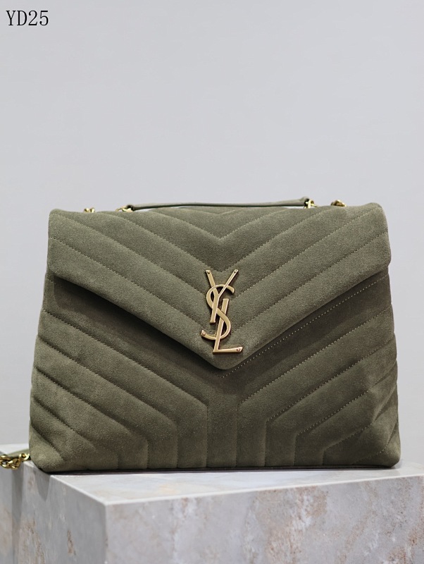 YSL YD25 Quilted Suede Shoulder Bag