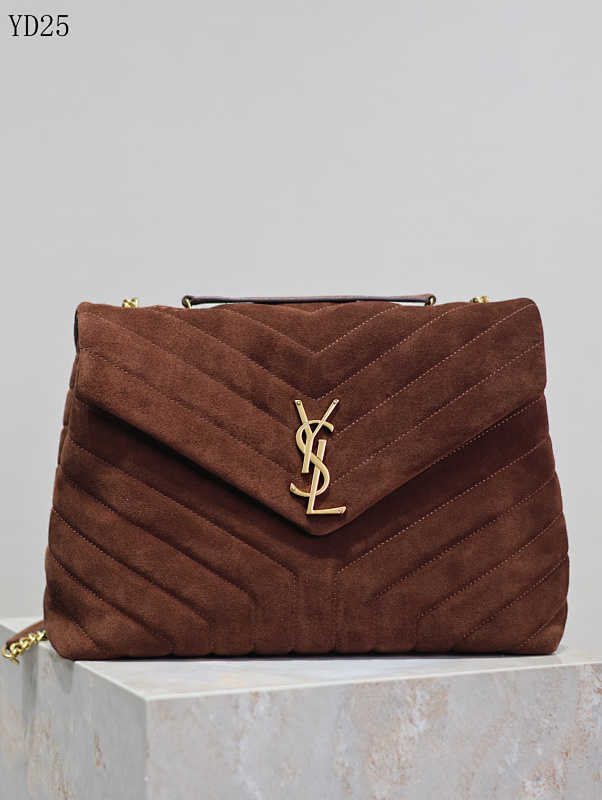 YSL YD25080 Quilted Suede Clutch Bag