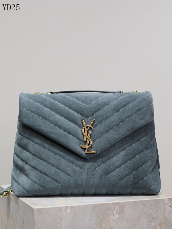 YSL YD25080 Quilted Suede Shoulder Bag