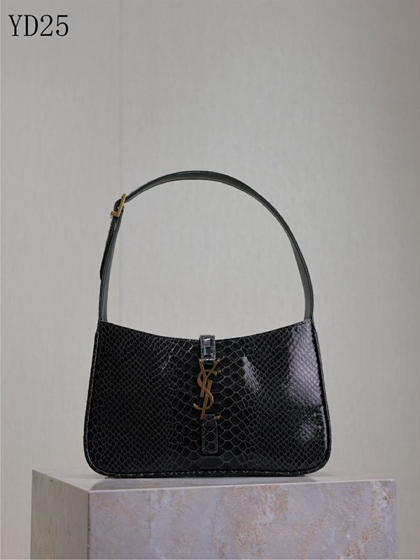 cover-183775634 YSL YD25 Black Patent Python Shoulder Bag