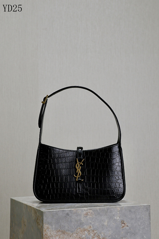 YSL YD25 Crocodile-Embossed Shoulder Bag