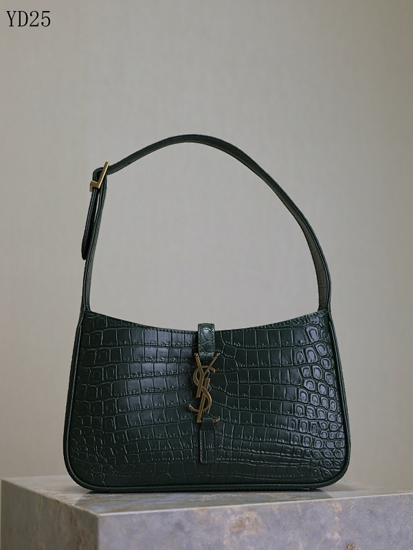 YSL YD25 Crocodile-Embossed Shoulder Bag