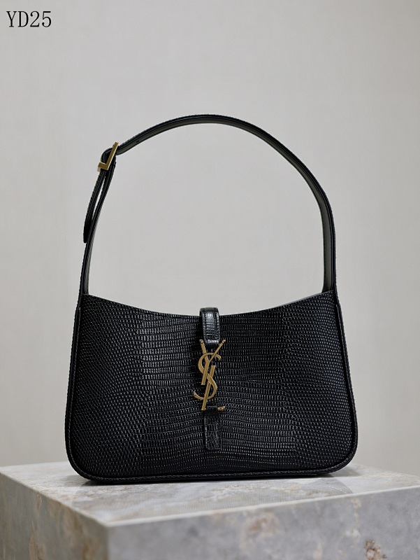 cover-183775802 YSL YD25 Black Lizard-Embossed Shoulder Bag