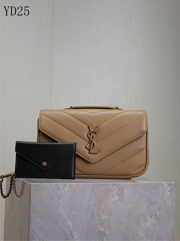YSL YD2568 Monogram Leather Shoulder Bag