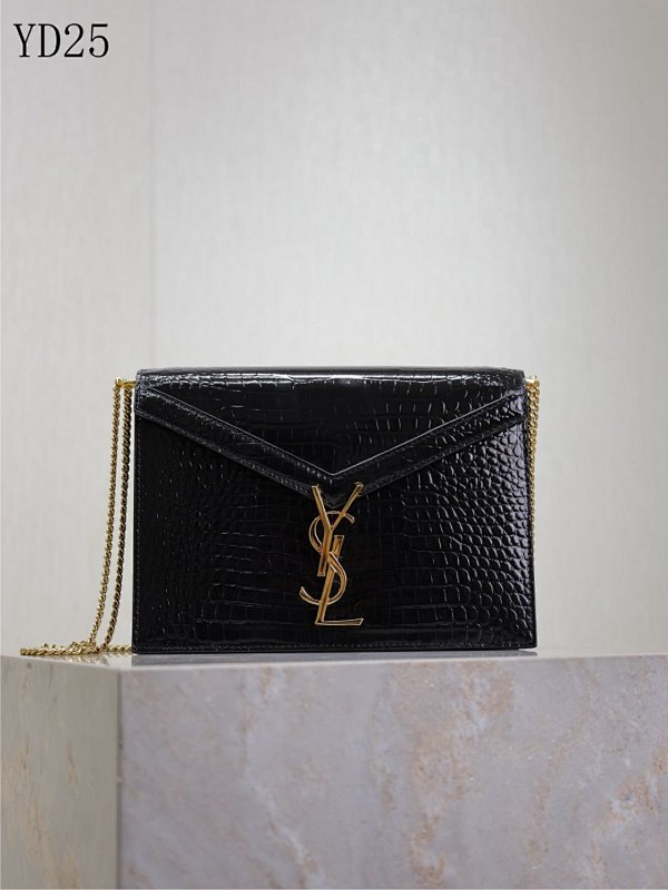 YSL YD25 Crocodile-Embossed Box Bag
