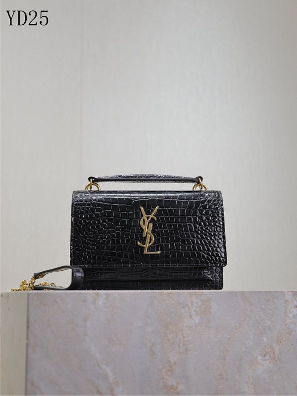 cover-183830128 YSL YD25 Crocodile-Embossed Leather Bag