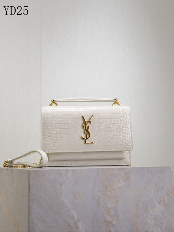 YSL YD25062 Monogramme Crocodile-Embossed Leather Handbag