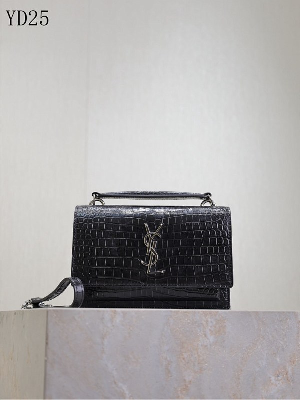 YSL YD25062 Crocodile-Embossed Monogram Bag