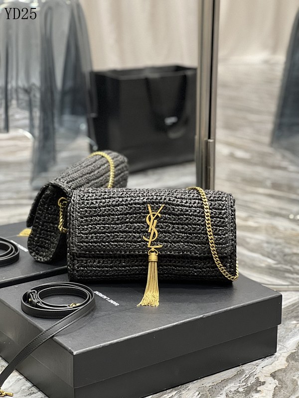 YSL YD25072 Woven Calfskin Clutch Bag