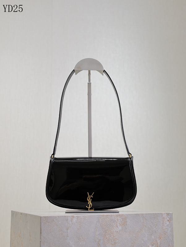 YSL YD25 Black Patent Leather Shoulder Bag
