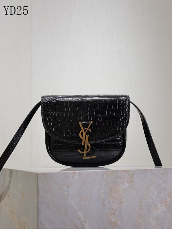 YSL YD25 Crocodile-Embossed Crossbody Bag