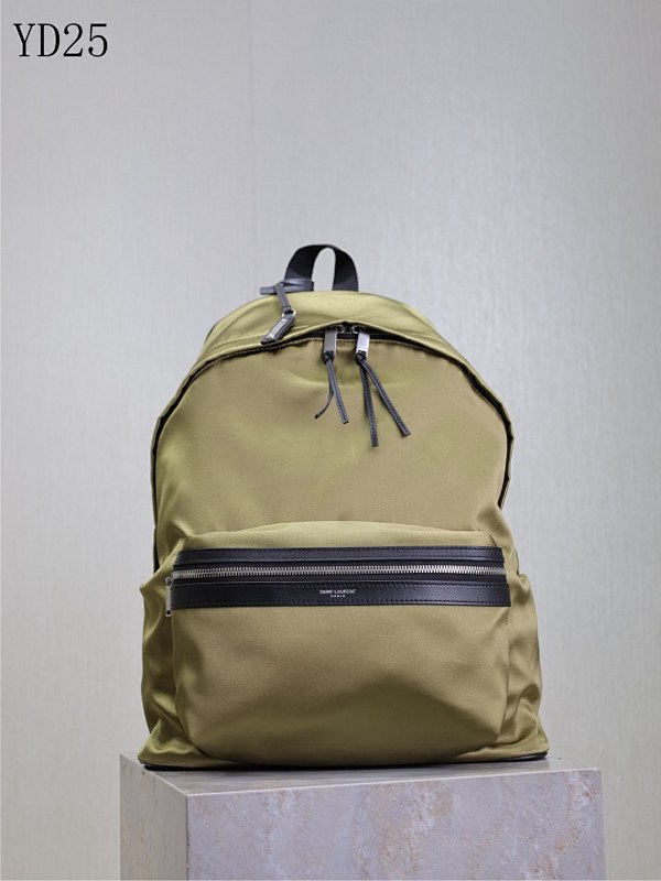 YSL YD25054 Olive Green Backpack with Black Trim