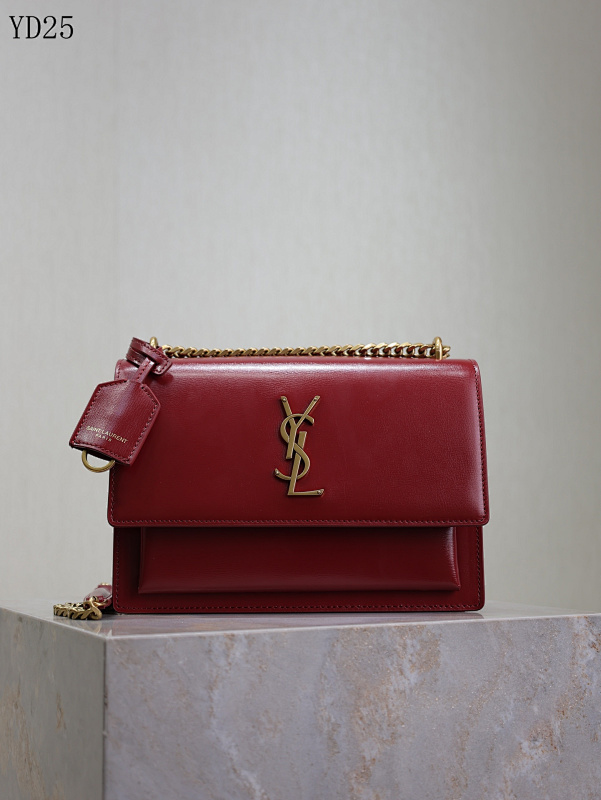 YSL YD25068 Red Leather Shoulder Bag