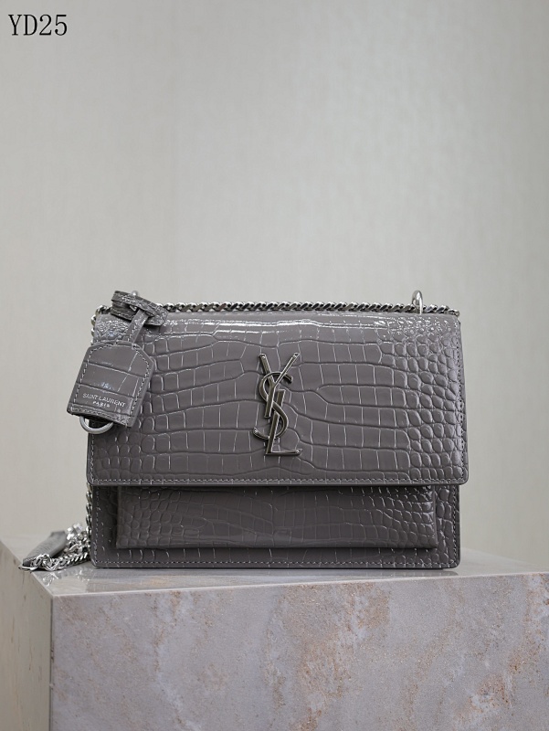 YSL YD25068 Crocodile-Embossed Wallet on Chain