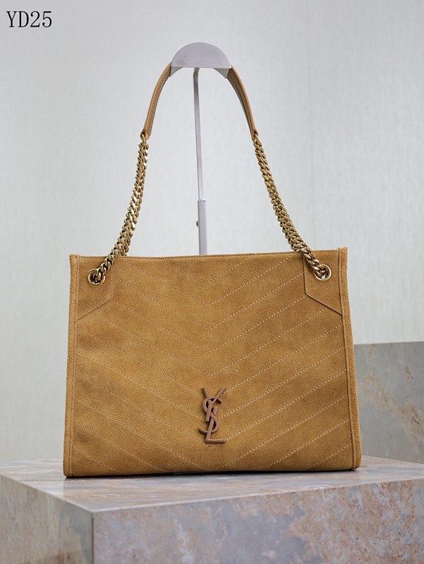 YSL YD25 Quilted Suede Tote Bag