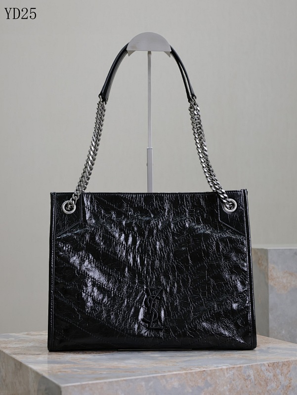 YSL YD25075 Quilted Patent Leather Tote Bag