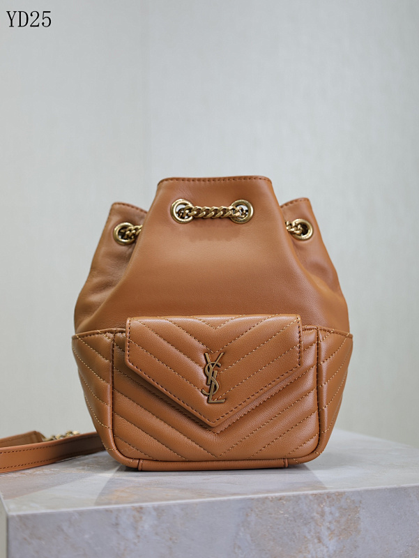YSL YD25065 V-Quilted Mini Bucket Bag
