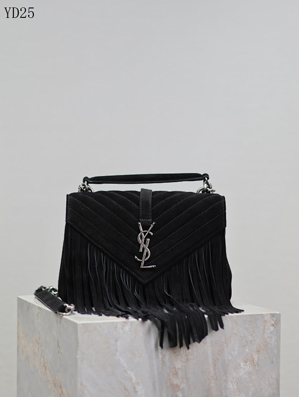 YSL YD25068 Fringe Suede Shoulder Bag