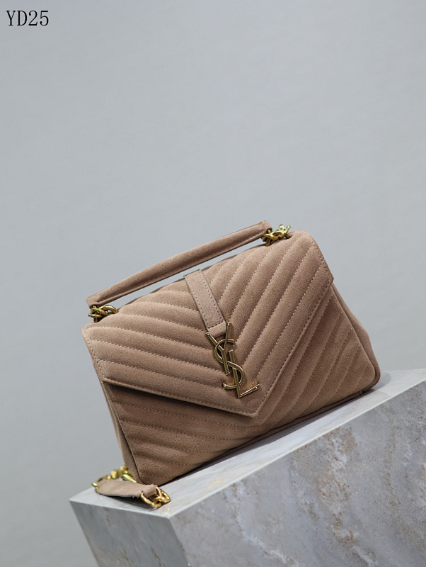 YSL YD25068 Quilted Suede Shoulder Bag
