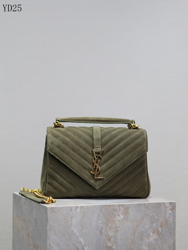 YSL YD25068 Quilted Suede Shoulder Bag