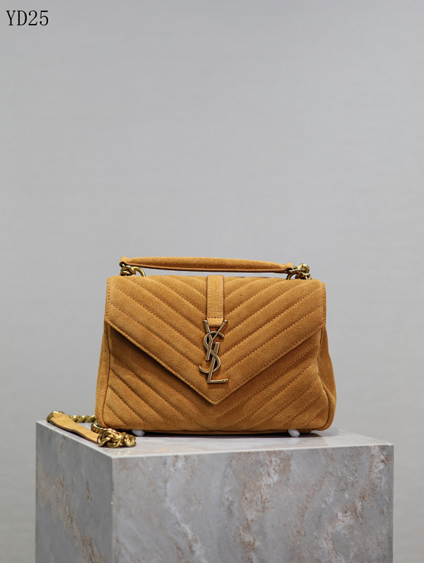 YSL YD25068 Monogram Quilted Suede Shoulder Bag