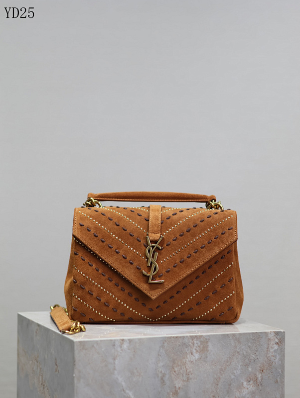 YSL YD25072 Monogram Suede Shoulder Bag