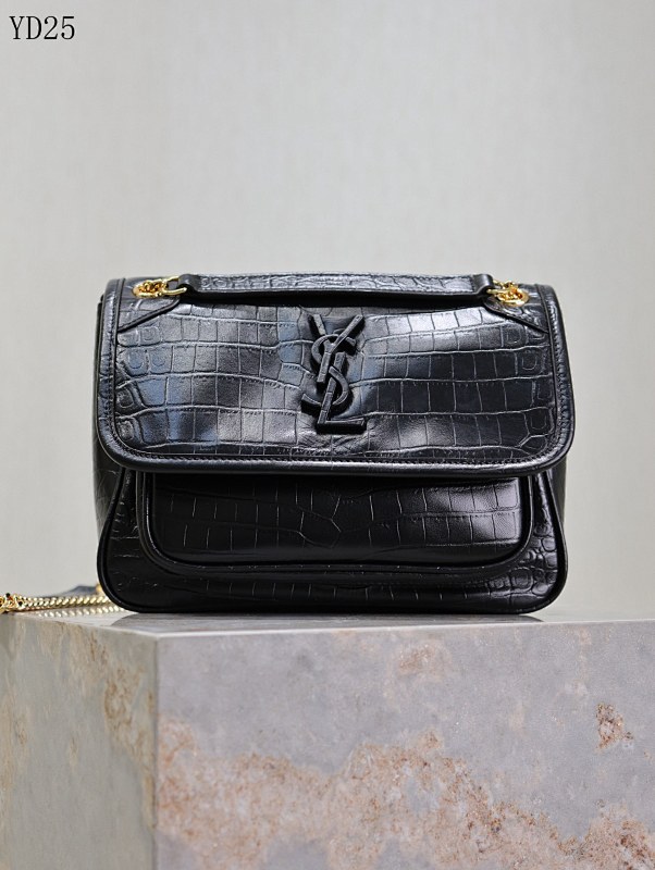 YSL YD25068 Crocodile-Embossed Crossbody Bag