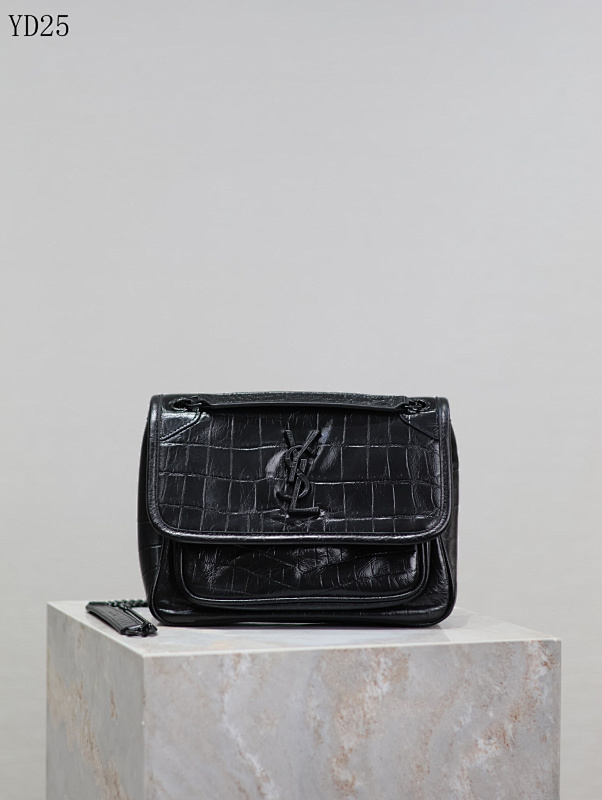 YSL YD25 Crocodile-Embossed Crossbody Bag