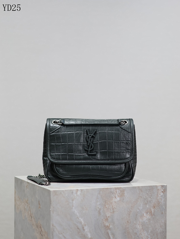 YSL YD25068 Crocodile-Embossed Crossbody Bag
