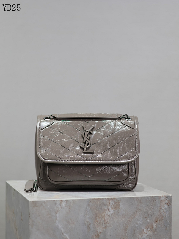 YSL YD25068 Quilted Patent Leather Shoulder Bag